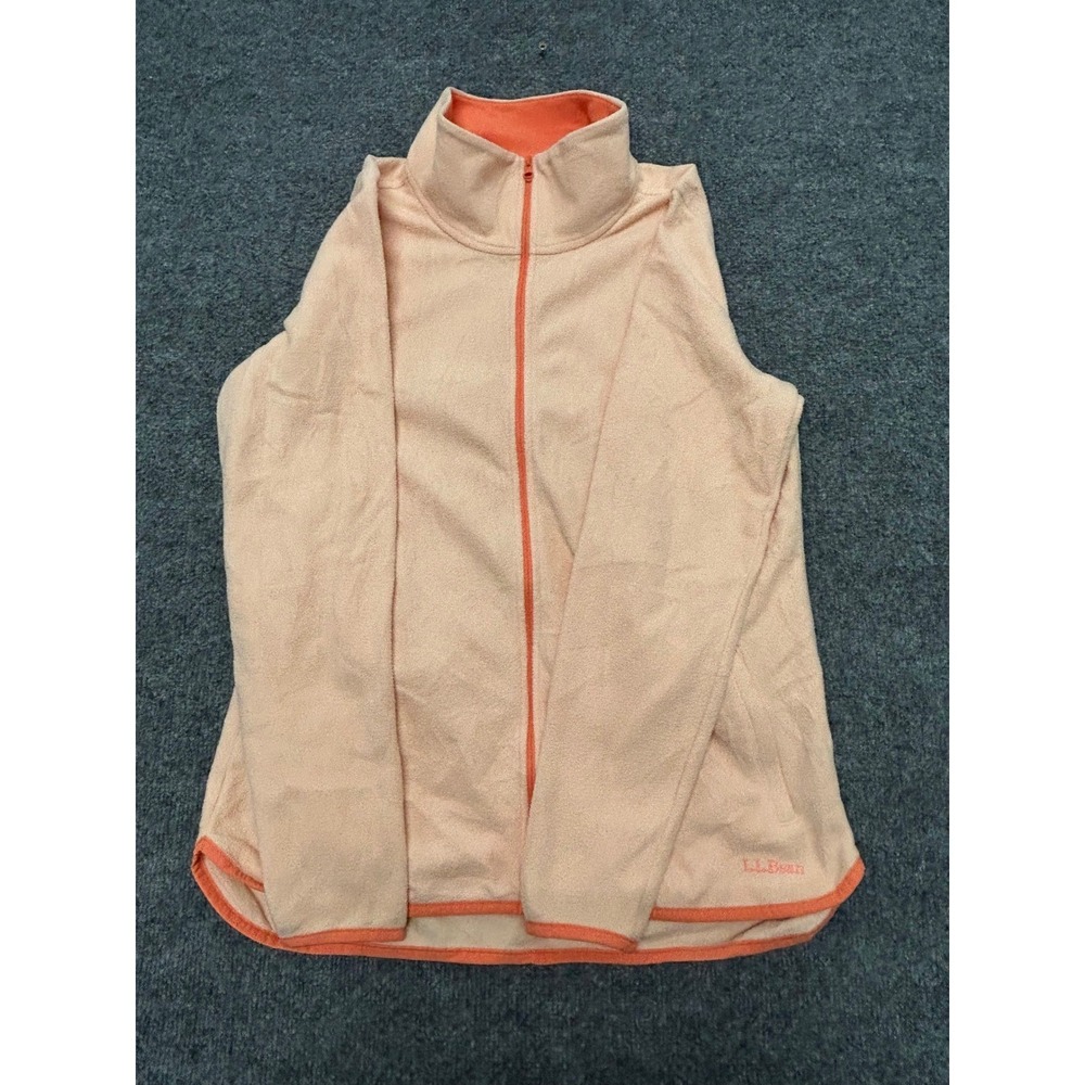 L.L. Bean Fleece Jacket Womens Size M Pink Full Zip Mock Neck Lightweight Layer